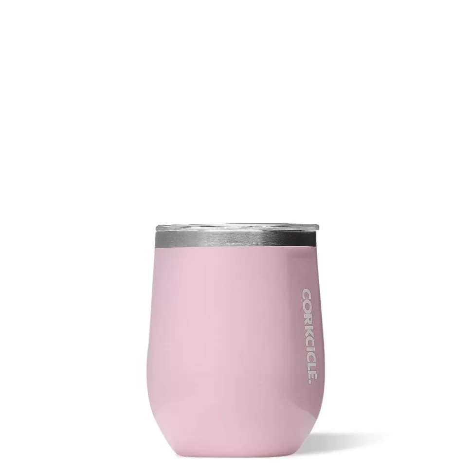 Stemless & Flute-CORKCICLE Classic Stemless Gloss Rose Quartz