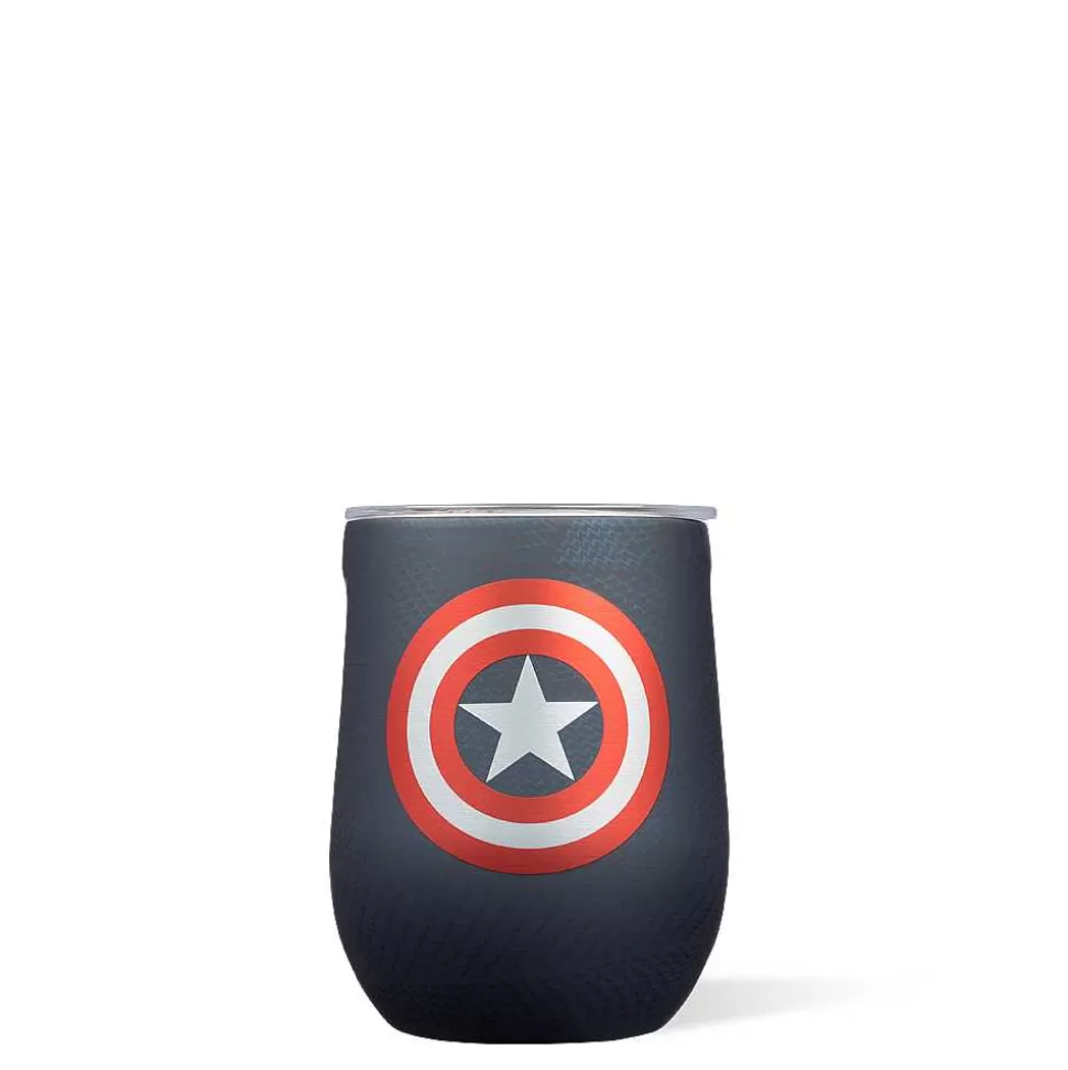 Stemless & Flute-CORKCICLE Marvel Stemless Captain America