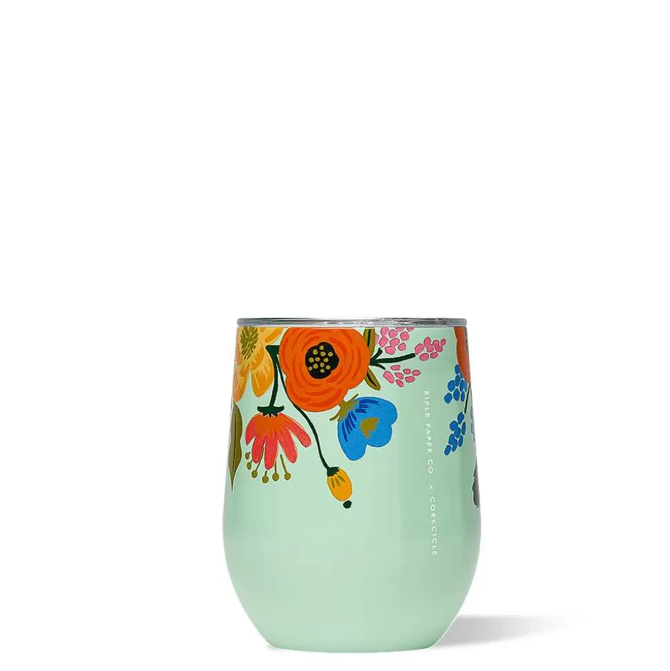 Stemless & Flute-CORKCICLE Rifle Paper Co. Stemless Mint Lively Floral