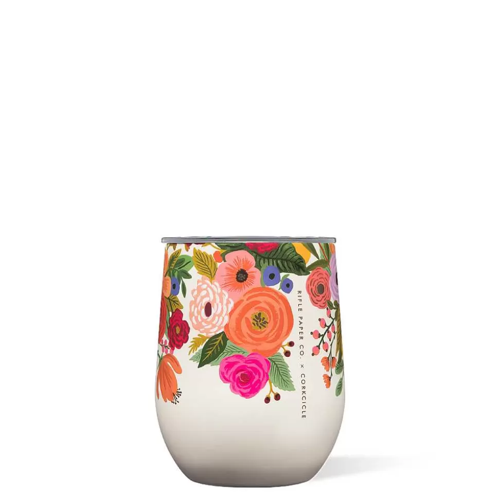 Stemless & Flute-CORKCICLE Rifle Paper Co. Stemless Garden Party Cream