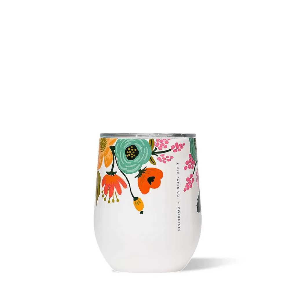 Stemless & Flute-CORKCICLE Rifle Paper Co. Stemless Cream Lively Floral