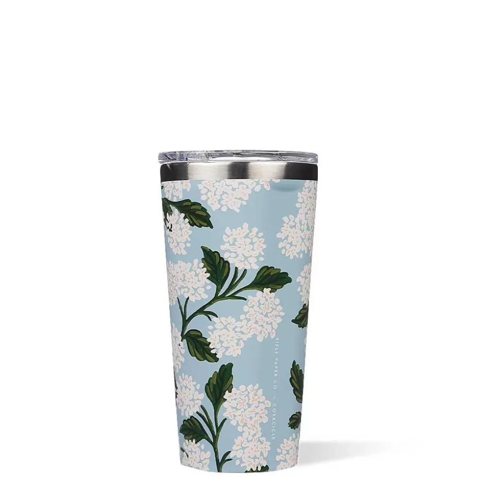 Tumbler-CORKCICLE Rifle Paper Co. Tumbler Blue Hydrangea