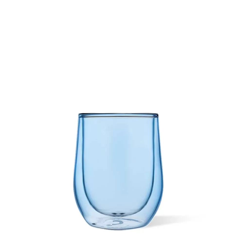 Stemless & Flute-CORKCICLE Stemless Glass Set (2) Ice Blue